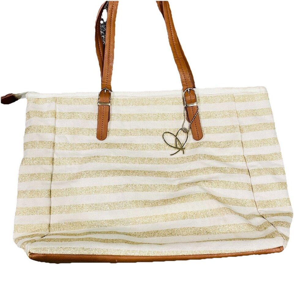 Pia Rossini Womens Bag Tote Canvas Zip Beach Holiday Summer Purse Hand Carry Bag
